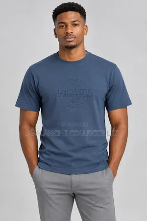 Lacoste Navy Blue Premium T-Shirt - Large