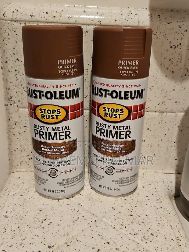 Stops Rust Flat Brown Rusty Metal Primer Spray, 12oz - 1