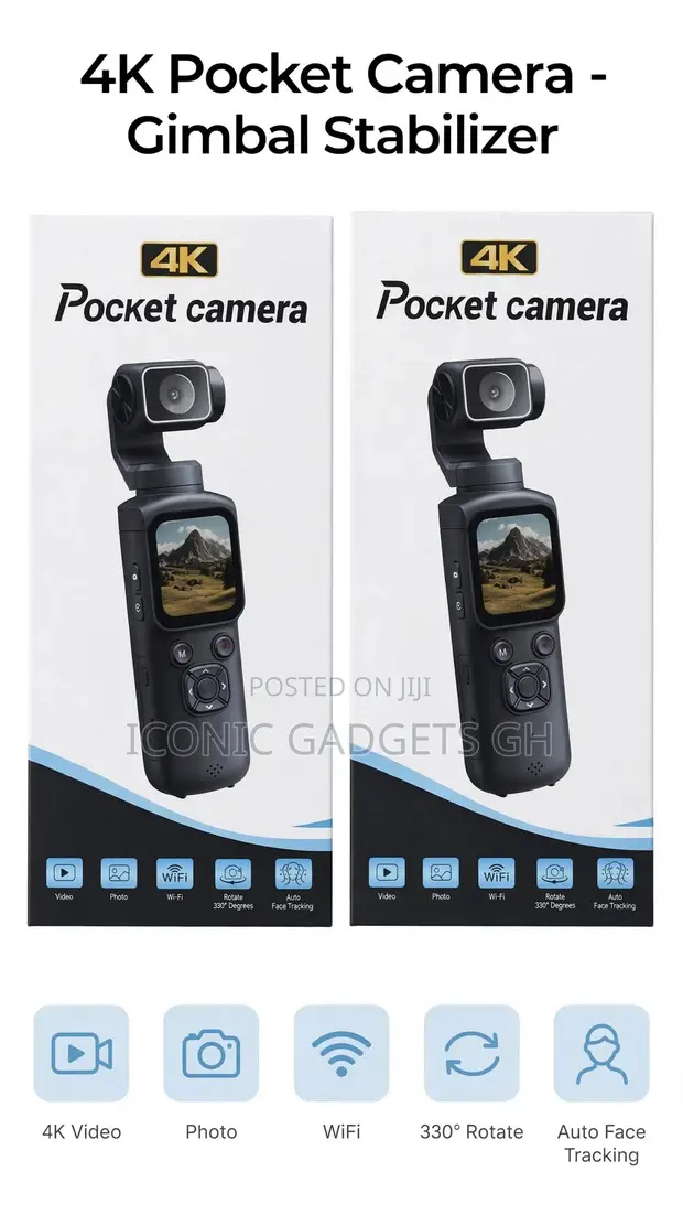 4K Pocket Camera with Gimbal Stabilizer - 1