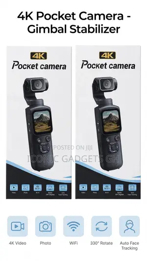 4K Pocket Camera with Gimbal Stabilizer