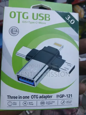 3-in-1 OTG Adapter (USB to iPhone, Type-C, Android)
