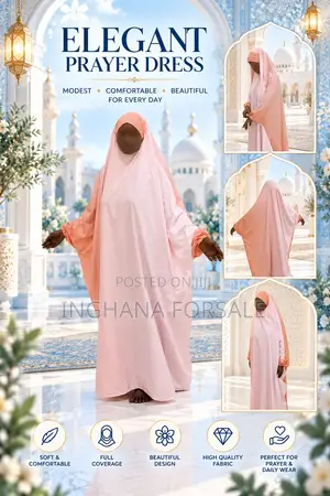 Elegant Women's Jilbab Hijab Prayer Dress