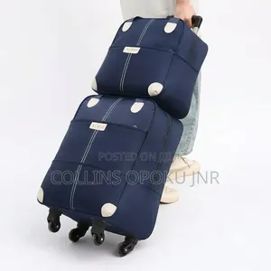 2-in-1 Trolley Luggage Travel Bag Set - Dark Blue