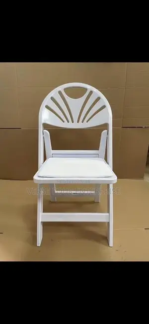 White Folding Chair with Padded Seat - Royal Comfort