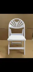 White Folding Chair with Padded Seat - Royal Comfort - 1