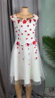 White A-Line Mesh Cocktail Dress - 2