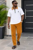 Men's Classic White Adidas Shirt and Trousers Set - 4