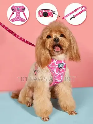 Midepet Pink Heart Print Dog Harness