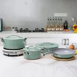 Premium Ceramic Non-Stick Cookware Set - Green