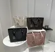 Ladies Tote Bag - White Faux Leather - 1