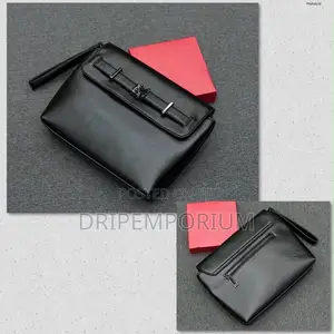 Executive Clutch Pouch - Black Canvas & Leather