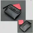 Executive Clutch Pouch - Black Canvas & Leather - 1