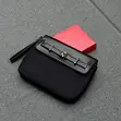 Executive Clutch Pouch - Black Canvas & Leather - 5