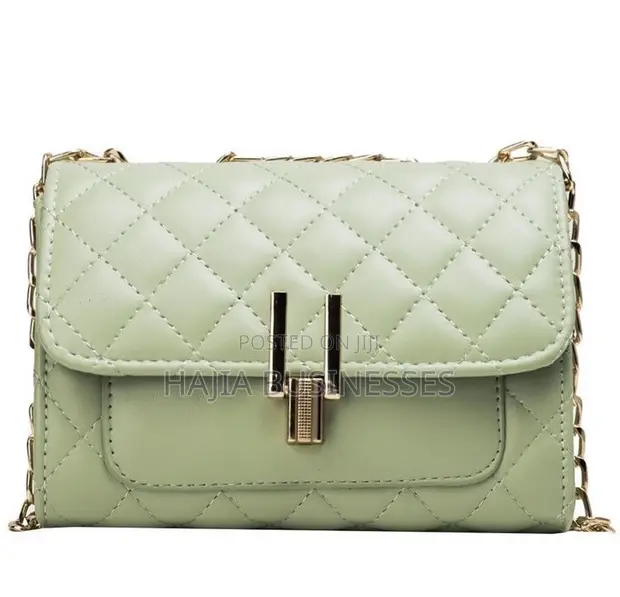 Crossbody / Hand Bag - Light Green Faux Leather - 1