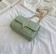 Crossbody / Hand Bag - Light Green Faux Leather - 2
