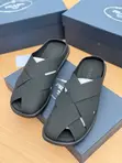 Prada Milano Black Cross Slides - 4