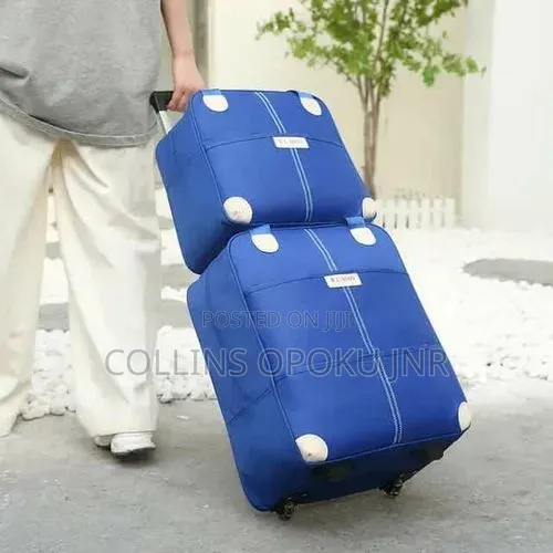 2-in-1 Trolley Luggage Travel Bag Set - Blue - 1