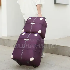 2-in-1 Trolley Luggage Travel Bag Set - Purple