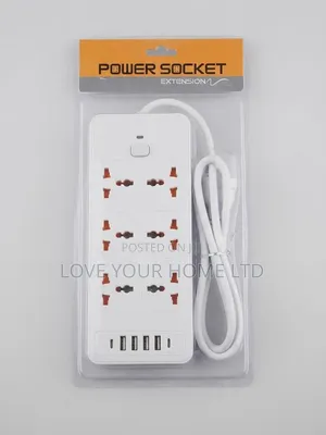 Compact Extension Board with 6 Universal Sockets & 4 USB Ports
