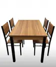 4 Seater Dining Set - Cherry Wood Top - 1