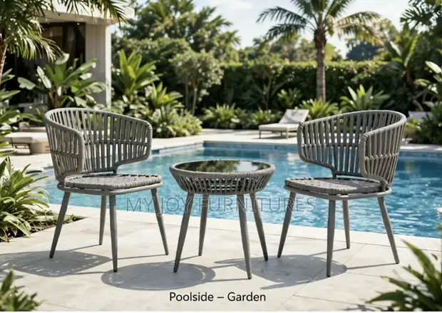 2 Seater Grey Rope Balcony Set - 1