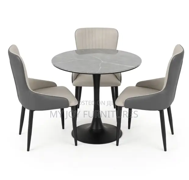 3 Seater Round Leisure Grey Marble Set - 1