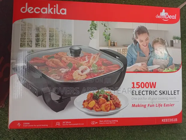 Decakila Non-Stick Electric Skillet with Glass Lid - 1