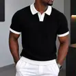 Cream Knitted Polo Shirt - Men's Muscle Fit - 1