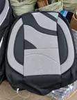 Premium Grey & Black Leather/Fabric Car Seat Cover - Full Set - 1