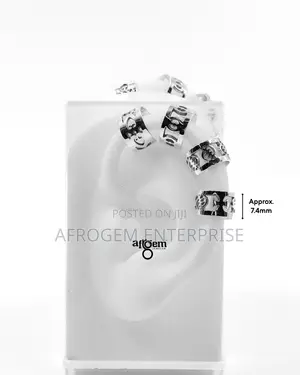 Stylish Silver-Tone Adinkra Ear Cuff Earrings