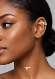 Stylish Silver-Tone Adinkra Ear Cuff Earrings - 2