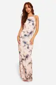 Rope Detail Ruched Tie Dye Maxi Dress - 1