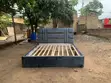 Bold Grey Velvet Bed Frame with Gold Accents - Queen Size - 2