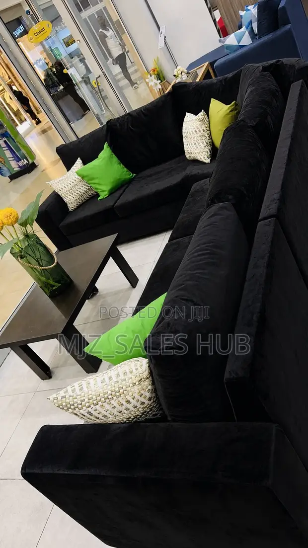 Velvet Black Raina Couch - Used - 1