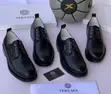Versace Men's Black Leather Derby Shoes - 1