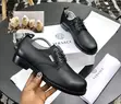 Versace Men's Black Leather Derby Shoes - 2