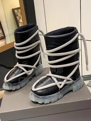 Rick Owens Black Lunar Tractor Boots