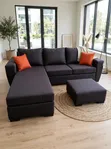 Modern L-Shape Sofa with Ottoman - 1