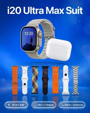 i20 Ultra Max Smart Watch 10-in-1 Set