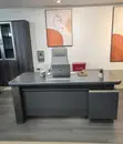 Grey Executive Office Desk with Side Cabinet & Chair - 2