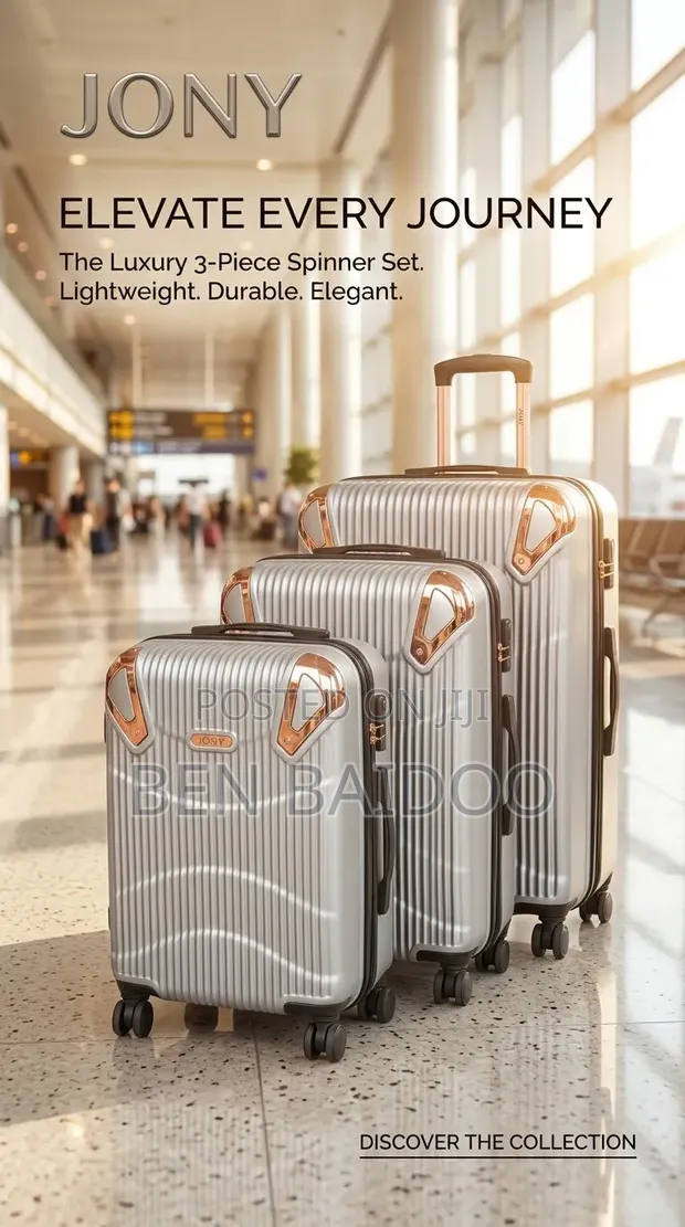 JONY Luxury 3-Piece Plastic Spinner Luggage Set - 1
