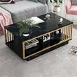 Black and Gold Rectangular Center Table - 1