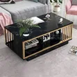 Black and Gold Rectangular Center Table - 2