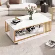 Black and Gold Rectangular Center Table - 3