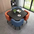 Cube Elite Space-Saving Dining Set - Square Faux Marble Table & 4 Chairs - 3