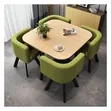 Cube Elite Space-Saving Dining Set - Square Faux Marble Table & 4 Chairs - 5