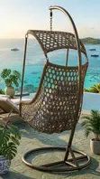 Brown Wicker Hanging Swing Chair - 2