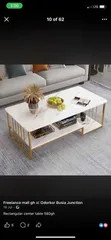 White and Gold Metal Frame Center Table - 2