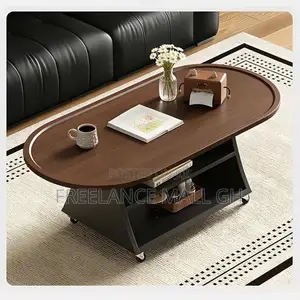 Oval Center Table - Wood Top, Metal Frame