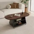 Oval Center Table - Wood Top, Metal Frame - 3